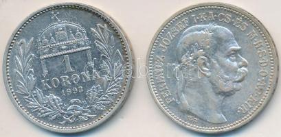 1893-1912. 1K Ag "Ferenc József" (2x) T:2,2- folt