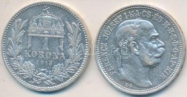 1915. 1K Ag "Ferenc József" (2x) T:2,2- kis ph