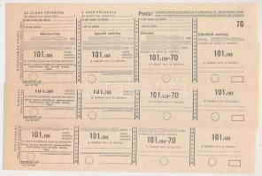 ~1960. 10db kitöltetlen borforgalmi adó csekkbefizetési űrlap T:I