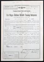 Eger 1944. "Első Magyar Általános Biztosító Társaság Budapesten" kitöltött tűzbiztosítási ...