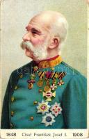 1848-1908 Císar Frantisek Josef I / 60th anniversary of Franz Joseph's reign, litho (EK)
