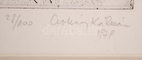 Csohány Kálmán(1925-1980): Bajor emlékek VII. Rézkarc (28/100), papír, jelzett, 19×14 cm