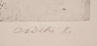 Csisztu Mihály (1933-2008): A szentkirályi forradalom leverése. Rézkarc, papír, jelzett, 19×29 cm