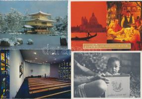 286 db főleg MODERN motívumlap és külföldi városképes lap; sok üdvözlő, reklám / 286 mostly modern m...