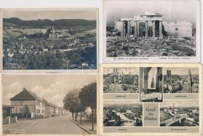 Kb. 151 db MODERN fekete-fehér külföldi városképes lap, vegyes minőség egy nagy alakú lappal; sok német / Approx. 151 modern European town-view postcards, mixed quality with one big sized cards; many German