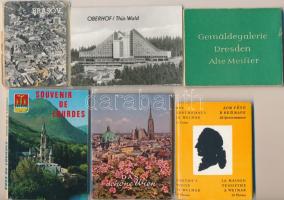 40 db MODERN városképes lap sok kisalakú leporelloval; Késmárk, Pannonhalma, Dresden, orosz művészlapok / 40 modern town-view postcards with small sized leporellos; Kezmarok, Pannonhalma, Dresden, Russian art postcards