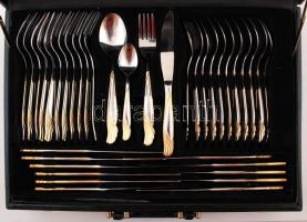 Sonesta 12 szem. evőeszközkészlet, fém, eredeti számzáras táskában, összesen: 72 db