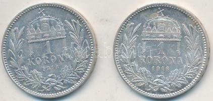 1916KB 1K Ag "Ferenc József" (2x) T:2,2-