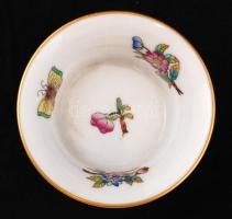 Herendi Viktória kis tálka, kézzel festett, jelzett, hibátlan, d:7 cm, m:4,5 cm