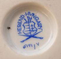 Herendi Viktória kis tálka, kézzel festett, jelzett, hibátlan, d:7 cm, m:4,5 cm