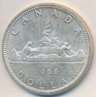 Kanada 1966. 1$ Ag "II. Erzsébet" T:2 Canada 1966. 1 Dollar Ag "Elizabeth II" C:XF