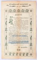 1903 Bánffyhunyad, A bánffyhunyadi ipartestület nagyméretű, díszes meghívója zászlószentelésre