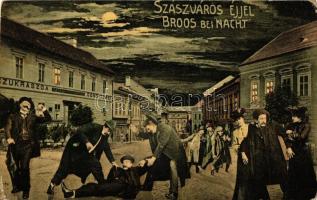 Szászváros, éjjel, részeg férfiak, montázs, Eisenburger kávéház / drunk men at night, montage, cafe (EK)