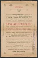 1910 Meghívó a Székesfővárosi Altisztek és Szolgák Közművelődési Egyesülete által tartandó zászlószentelési ünnepélyre(Bakáts téri templom) és táncvigalomra