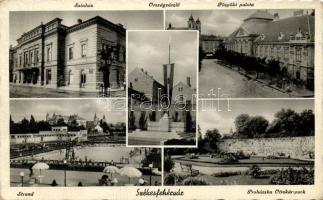 Székesfehérvár, színház, országzászló, Prohászka Ottokár park, Püspöki palota (EK)