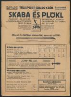 1931-1932 Skaba és Plökl Fegyver- és Sportáruházának télisport árjegyzéke, 8p