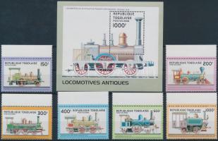 1996 Mozdonyok ívszéli sor Mi 2487-2492 + blokk 402