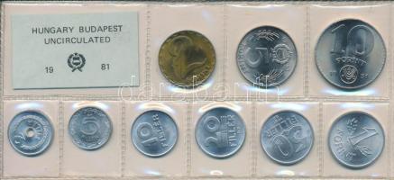 1981. 2f-10Ft 9db klf érmés forgalmi sor fóliatokban T:1