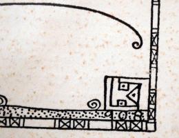 Kozma Lajos (1884-1948): Illusztráció. A Ház folyóiratból. Cinkográfia, papír, jelzett a cinkográfiá...