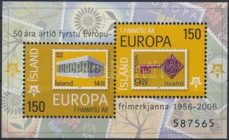 50 éves az Europa CEPT bélyeg blokk, 50th anniversary of Europa CEPT stamp block