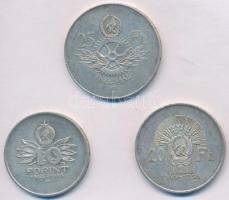 1956. 10Ft + 20Ft + 25Ft Ag "10 éves a Forint" sor T:2,2- felületi karc, patina