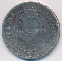 1881KB 1Ft Ag "Ferenc József / Középcímer" T:2-,3 Adamo M15