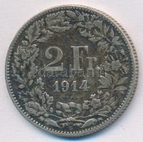 Svájc 1914B 2Fr Ag T:2- Switzerland 1914B 2 Francs Ag C:VF