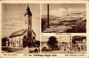 3 db RÉGI magyar városképes lap, vegyes minőség; Ókécske, Tatabánya, Debrecen / 3 old Hungarian town...