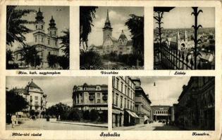 4 db RÉGI történelmi magyar városképes lap, vegyes minőség; Szabadka, Rimaszombat, Máramarossziget, Ungvár / 4 old historical  Hungarian town-view postcards, mixed quality; Szabadka, Rimaszombat, Máramarossziget, Ungvár