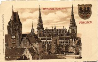 Aachen, Rathaus / town hall; Kunstanstalt Reisinger u. Co. etching