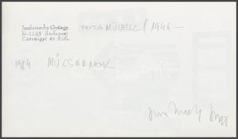 1984 Jankovszky György(1946-): Műcsarnok, 2 db fotó, pecséttel jelzett, feliratozva, 10x17 és 12x15 ...