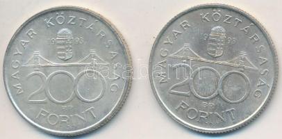 1993. 200Ft Ag "MNB" (2x) T:2,2-