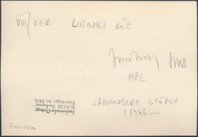 1982 Jankovszky György(1946-): Budapest, VIII. Losonci köz, kartonra fotó, pecséttel jelzett, felira...