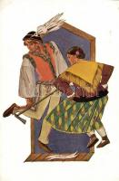 Tance Narodowe, Z. Stryjenska; Wyd. 'Galerja Polska' Kraków / Polish folk dances, 3 unused...