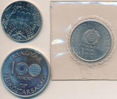 1980. 100Ft Ni "Szovjet-magyar közös űrrepülés" + 1985. 100Ft alpakka "Mexikói Labdar...