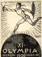 1936 Berlin Olympia, Dr Illyés László kiadása, megemlékezés az olimpia megnyitójáról So. Stpl s: Márton Lajos