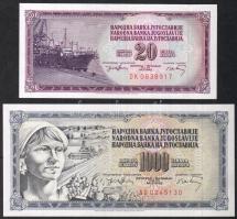 Jugoszlávia 1974. 20D,1000D T:I