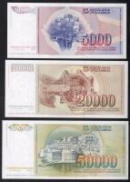 Jugoszlávia 1985-89. 5000D-1000.000D T:I, 2000.000D T:II+