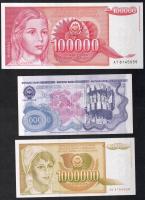 Jugoszlávia 1985-89. 5000D-1000.000D T:I, 2000.000D T:II+