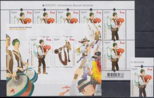 Europa CEPT Musical instruments stamp + mini sheet + block Europa CEPT Hangszerek bélyeg + kisív + b...