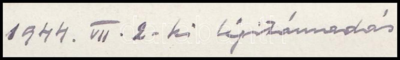 1944 Budapest, Parlament környékének bombázása,fotó kisebb töréssel,verzón feliratozva, 11x9cm