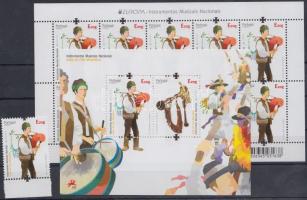 Europa CEPT Musical instruments stamp + mini sheet + block Europa CEPT Hangszerek bélyeg + kisív + b...