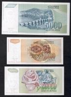 Jugoszlávia 1992. 100D-50.000D (6 klf) T:I