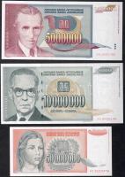 Jugoszlávia 1993. 100.000D-10.000.000.000D (10 klf) T:I