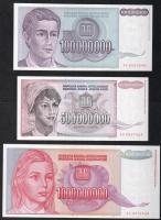 Jugoszlávia 1993. 100.000D-10.000.000.000D (10 klf) T:I