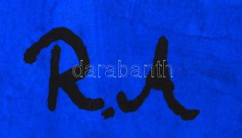 R.A jelzéssel: Fekete kör. Olaj, karton, keretben, 56×29 cm