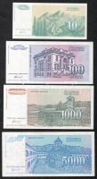 Jugoszlávia 1994. 10D,100D,1000D,5000D T:I, 50.000D T:II, 500.000D,10.000.000D T:I