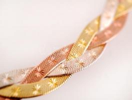 Fonott mintájú ezüst(Ag) nyaklánc, jelzett, h: 42 cm, h: 28,9 g