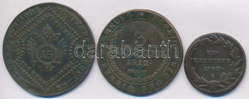 1790S 1kr Cu + 1807S 15kr Cu + 1812S 3kr Cu T:2-,3