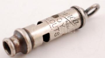 Angol cserkész síp, felirattal, h: 6,5 cm / scout whistle